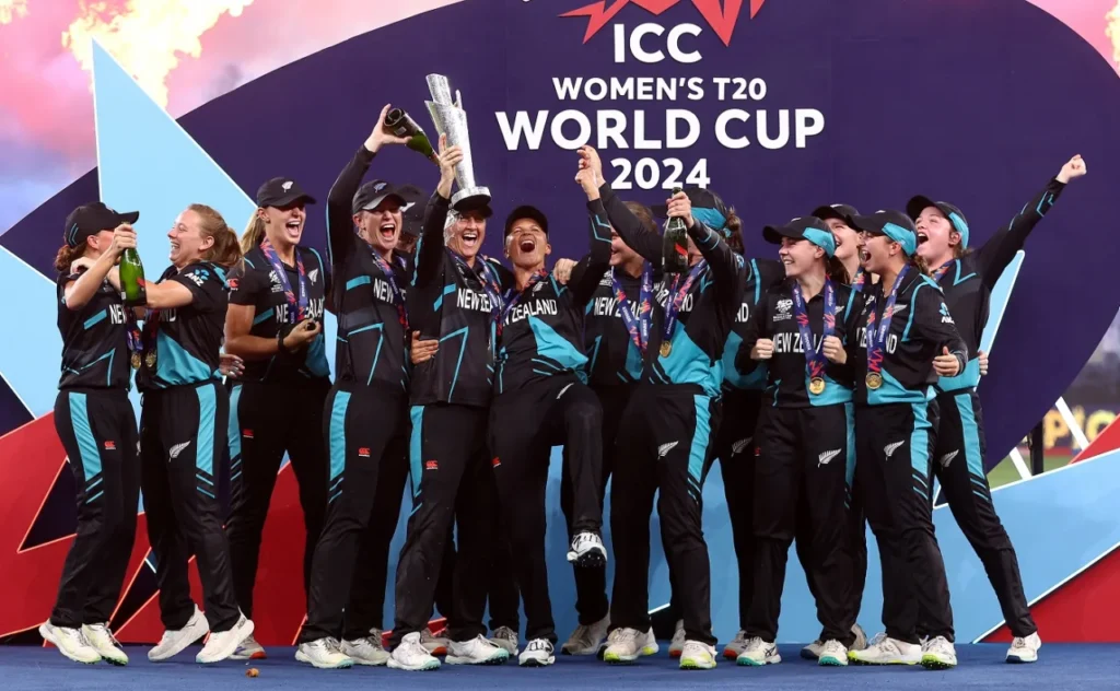 Womens Team NZ Won the ICC T20 World Cup 2024 Trophy