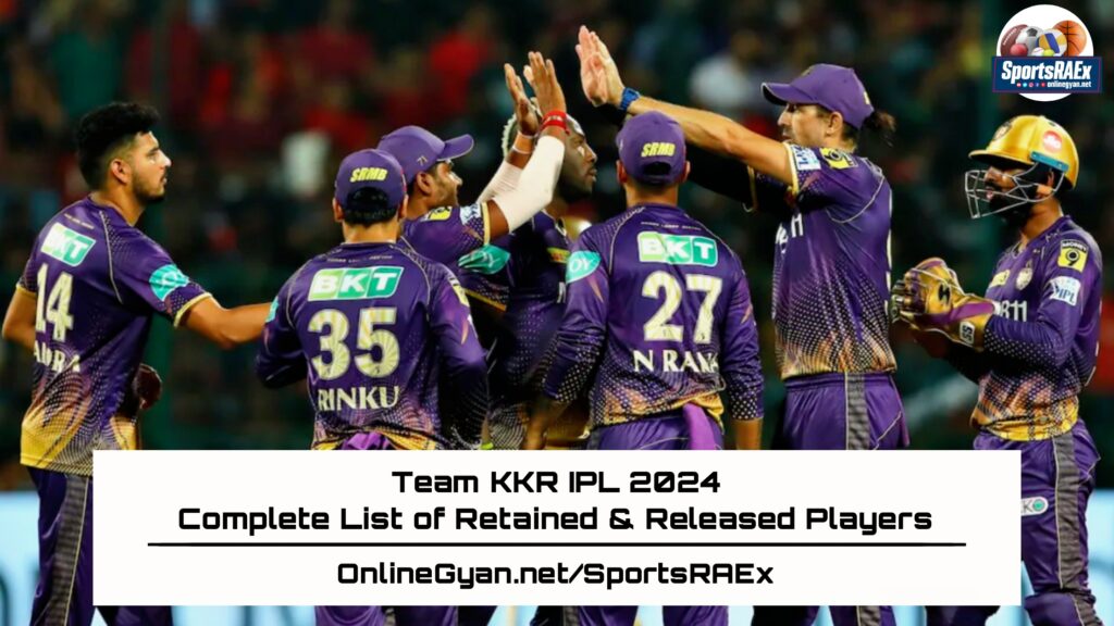 IPL 2024 – KKR Complete List of Retained, Released and Targeted Players
