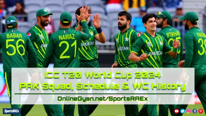 Team Pakistan Squad, Schedule & Results Tracker in ICC T20 World Cup 2024