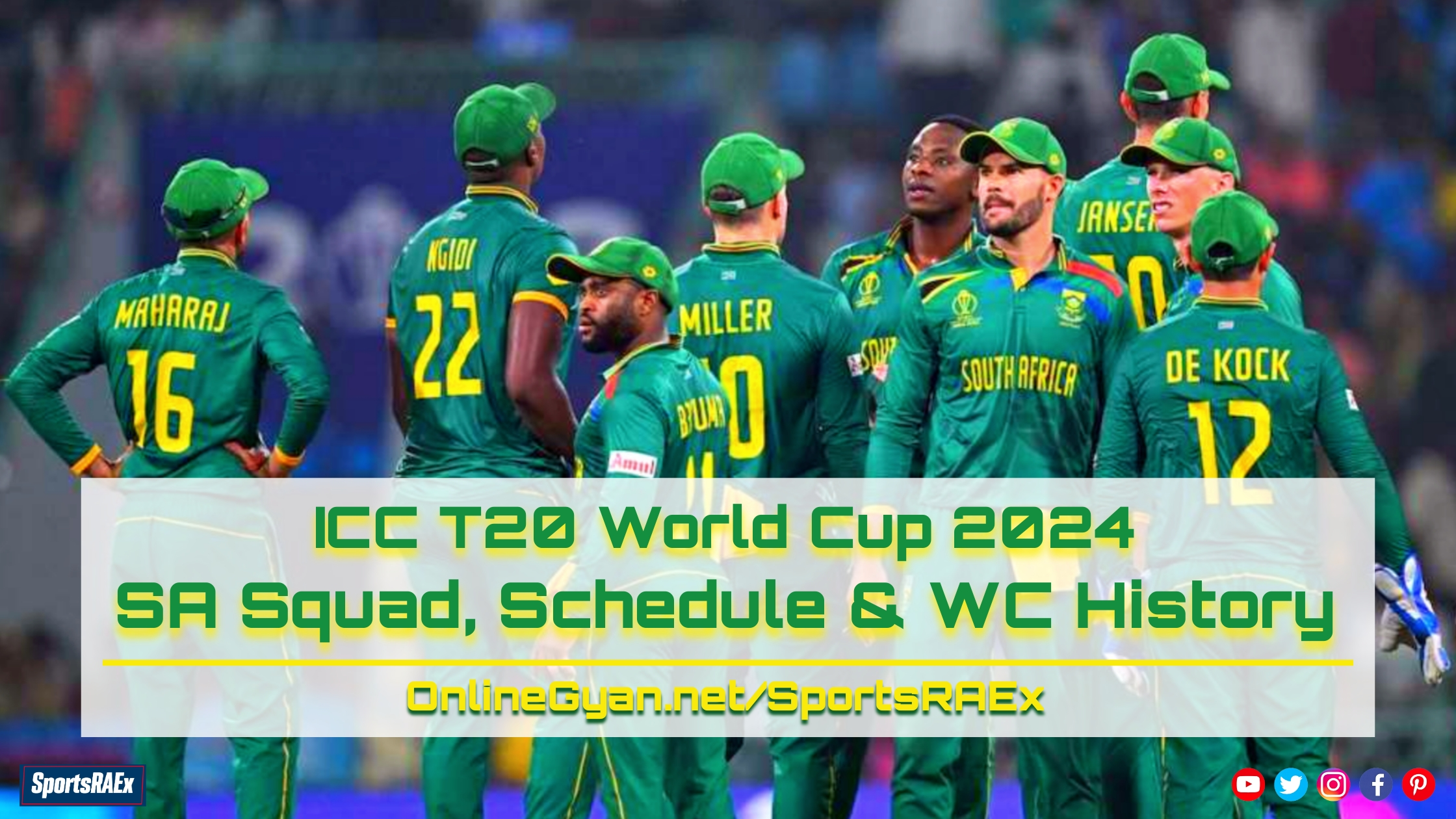 Team South Africa Squad, Schedule & Results Tracker in ICC T20 World Cup 2024